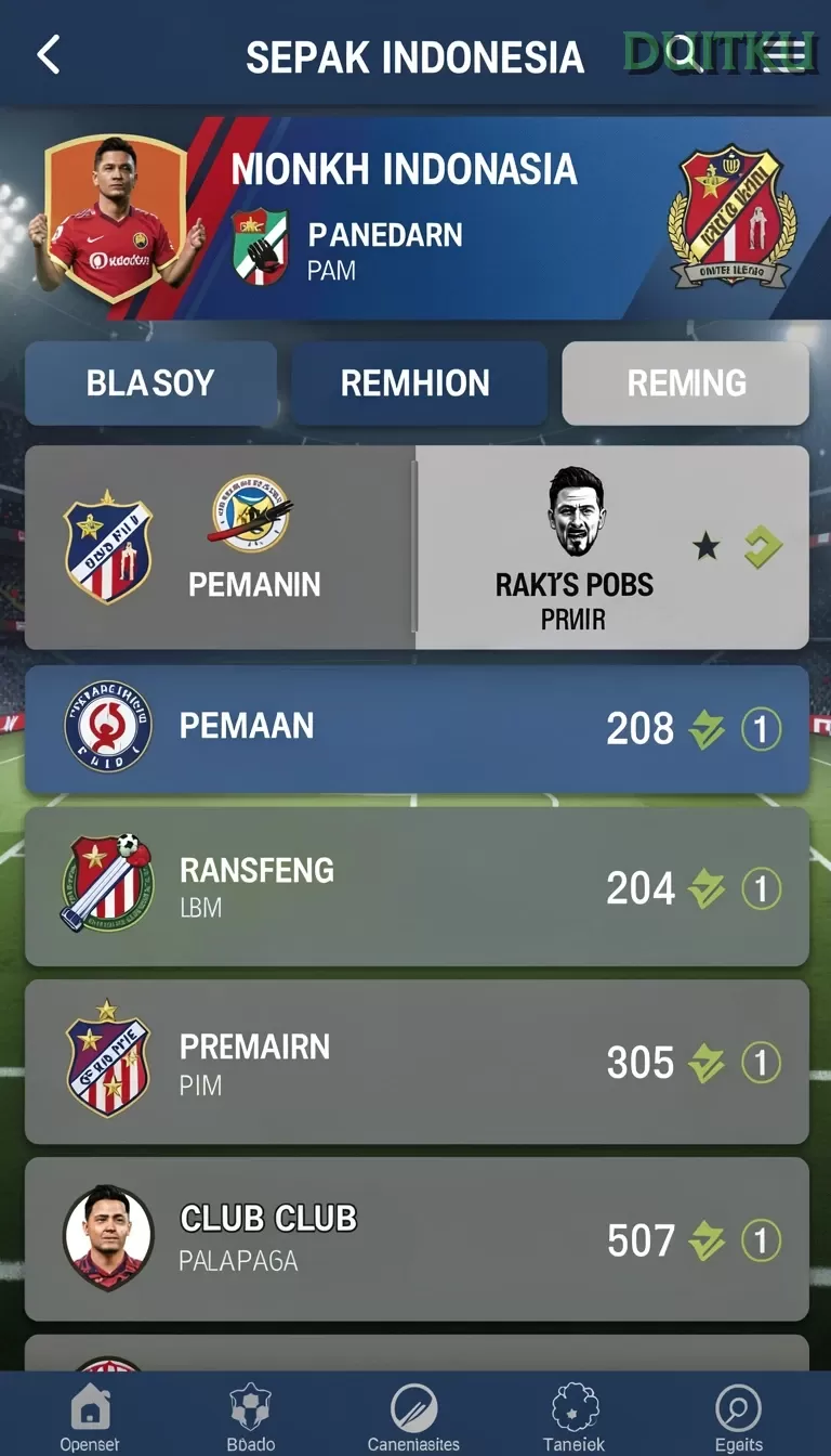 Cuplikan layar BROMO77 — menu navigasi