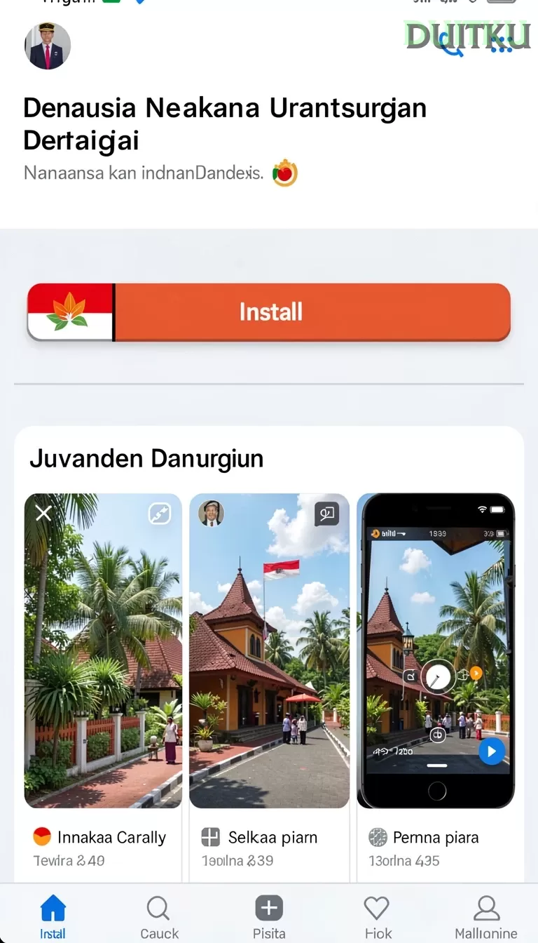 Cuplikan layar DNA777 — menu navigasi